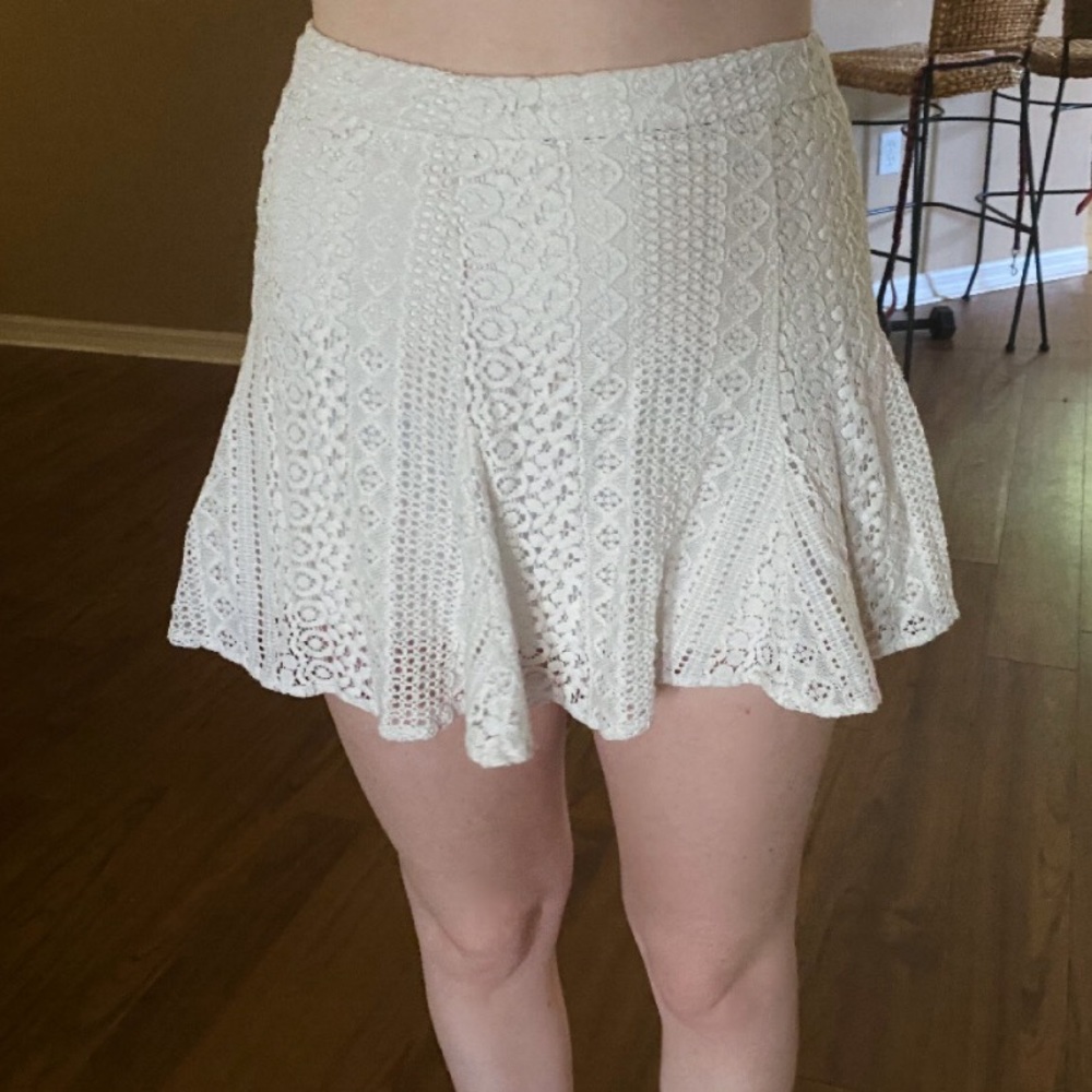 White Crochet Skirt